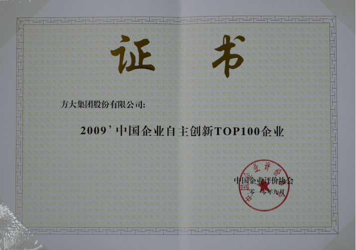 2010 中國企業自主創新T100企業